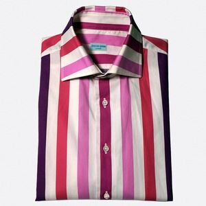 Duncan Quinn Bespoke Shirt 15 Thomas Mason Striped French‎ Cuff Rock n Roll